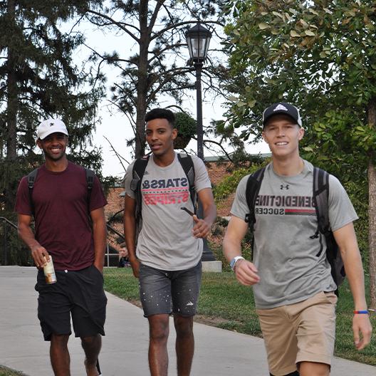 Students walking on campus